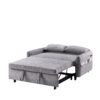 Pull Out Sleep Sofa Bed Loveseats Sofa Couch With Adjsutable Backrest, Storage Pockets, 2 Soft Pillows, USB Ports For Living Room, Bedroom, Apartment, Office - Gray - Image 17