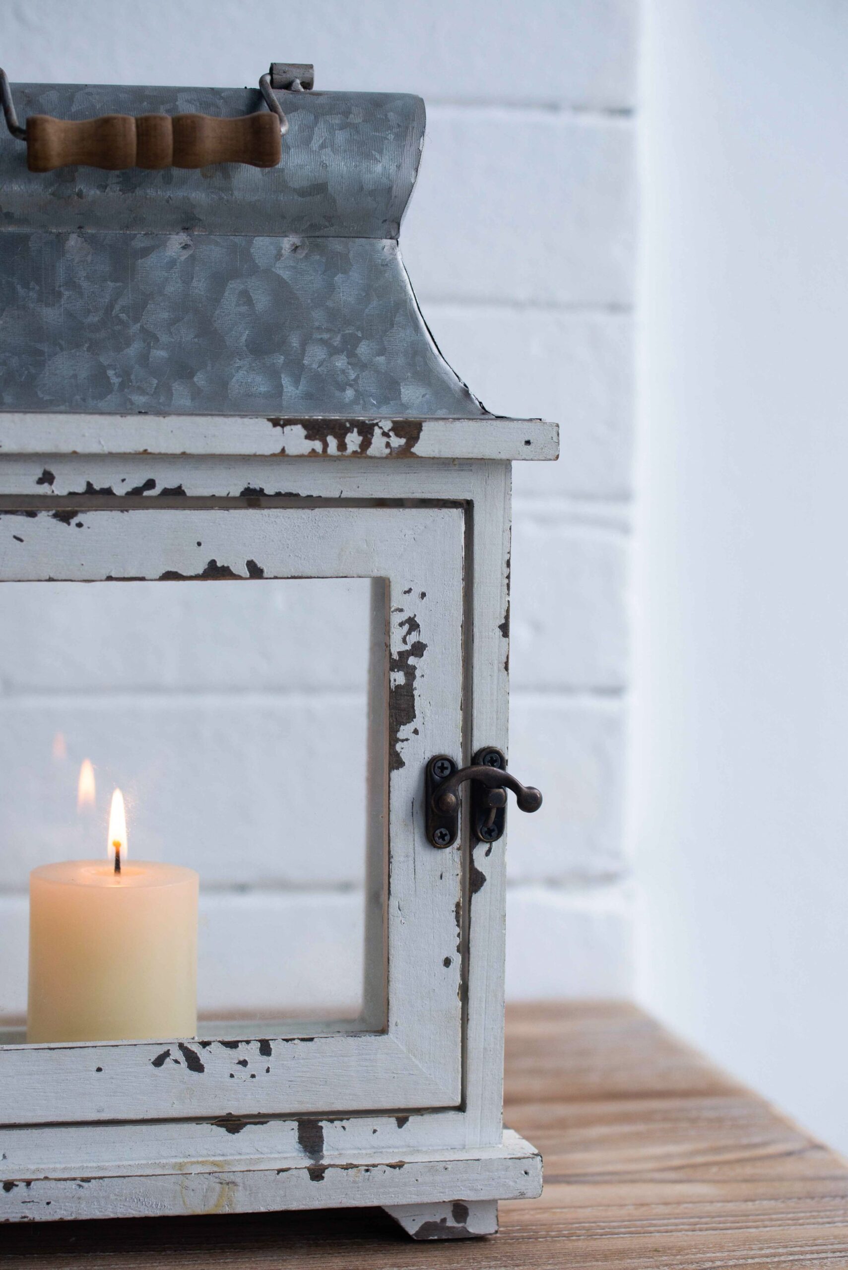 Wooden Candle Lantern Decorative, Hurricane Lantern Holder Decor For Indoor Outdoor, Home Garden Wedding - White - Image 12