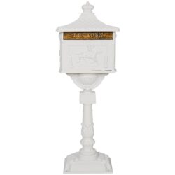 Cast Aluminum Mail Box, Postal Box, Mailbox - White