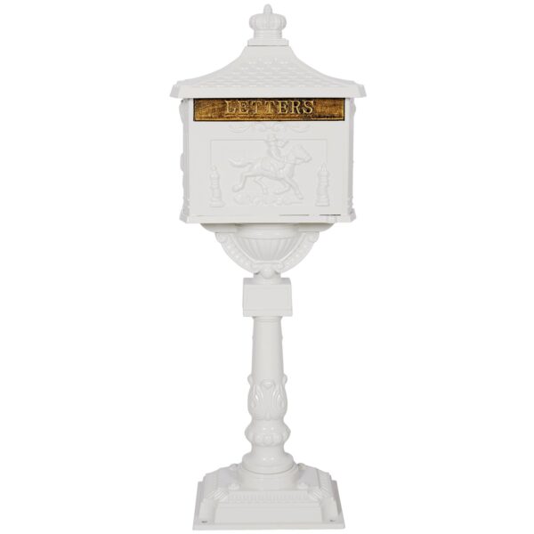 Cast Aluminum Mail Box, Postal Box, Mailbox - White