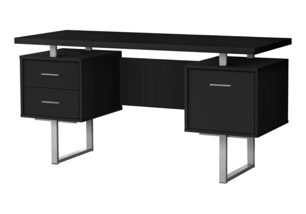 Computer Desk For Home Office, Laptop, Left Right Set - Up, Storage Drawers, Contemporary & Modern - Black