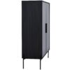 Modern Minimalist Style LED Curio Cabinet With Tempered Glass Door, Metal Legs - Black - Image 8