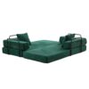 Floor Couch, Compression Sofa, Convertible Floor Sofa Bed With Pillow Back Support Armrest - Dark Green - Image 17