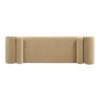 Mason - Arched Arm Bench With Bolster Pillows - Camel Brown Beige - Image 4