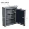 Wall Mounted Bathroom Storage Cabinet With Mirror, Medicine Cabinet With Height Adjustable Shelf, Over The Toilet Space Saver Cabinet - Gray - Image 8