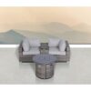 4 Piece Seating Group With Cushions And Fire Pit Wicker - Gray Mix - Image 2
