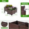 Raised Garden Beds Outdoor, Planter Boxes Outdoor For Vegetables, Flowers, Herbs, Garden Box With Drain Outlet, Heat And Frost Resistant Planters - Black / Brown - Image 3