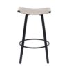 Counter Height Bar Stools Backless Handwoven Kitchen Dining Chairs With Round Footrest (Set of 2) Weaving Pub Stoo - Creamy White - Image 8