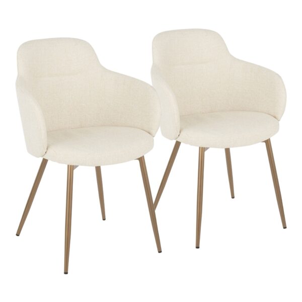 Boyne - Contemporary Chair (Set of 2) - Antique Copper / Cream