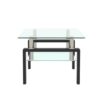 Rectangle Coffee Table, Modern Side Center Tables For Furniture - Clear / Black - Image 6