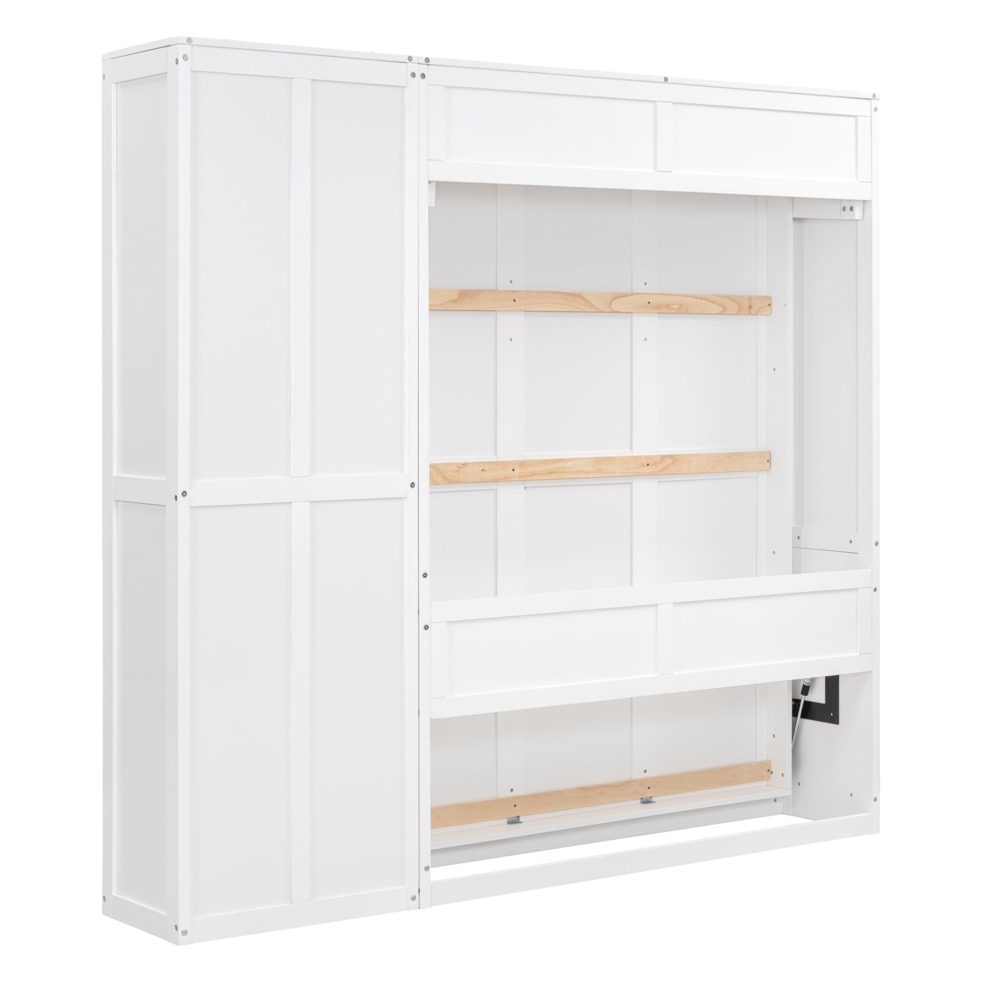 Full Size Murphy Wall Bed With Shelves - White - Image 10