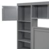 Full Size Bed With All In One Cabinet, Shelf And Sockets, Twin Size Trundle - Gray - Image 10