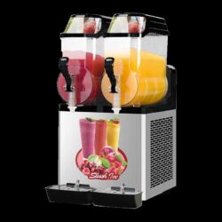 110V Commercial Slushy Machine 30L Double Tank 950W Stainless Steel Margarita Frozen Drink With Powerful Compressor Efficient Cooling Perfect For Supermarkets Cafes Restaurants Bars - Silver