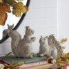 Resin Standing & Lying Down Squirrel Rustic, For Harvest Festival Fall Festival & Thanksgiving Table Decorations (Set of 2) - Antique Cream - Image 5