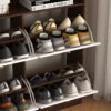 Modern Freestanding Shoe Storage Cabinet With 4 Flip Drawers - Walnut - Image 14