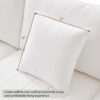 Modern Sectional Sofa With Vertical Stripes, 2 Pillows, 5 Seat Couch With Convertible Ottoman, Various Combinations, L-Shape Indoor Furniture - White - Image 21