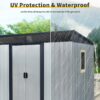 8 Ft X 6 Ft Outdoor Metal Storage Shed With Window And Transparent Plate For Garden, Lawn - White / Black - Image 7