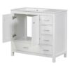 Bathroom Vanity With Ceramic Sink Combo, Abundant Storage Cabinet -2 Soft-Close Doors And 5 Drawers - White - Image 10