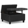 Harrison - Small Square Coffee Table Storage Ottoman - Distressed Black - Image 2
