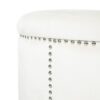 Elegant Round Ottoman With Studded Rim - Beige - Image 7