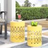 Outdoor Metal (Set of 2) End Table - Yellow - Image 4
