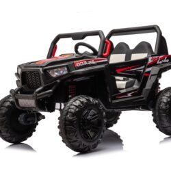 12V7A*2 30W*4 Four-Wheel Drive Leather Seat One Button Start, Forward And Backward, High And Low Speed, Music, Front Light, Power Display, Two Doors Can Open, 2.4G R / C, Seat Belt Four Wheel Absorber - Black