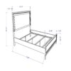 Almera - 5 Pieces Full Bedroom Set With LED Lit Headboard And Glitter Detailing - White - Image 3