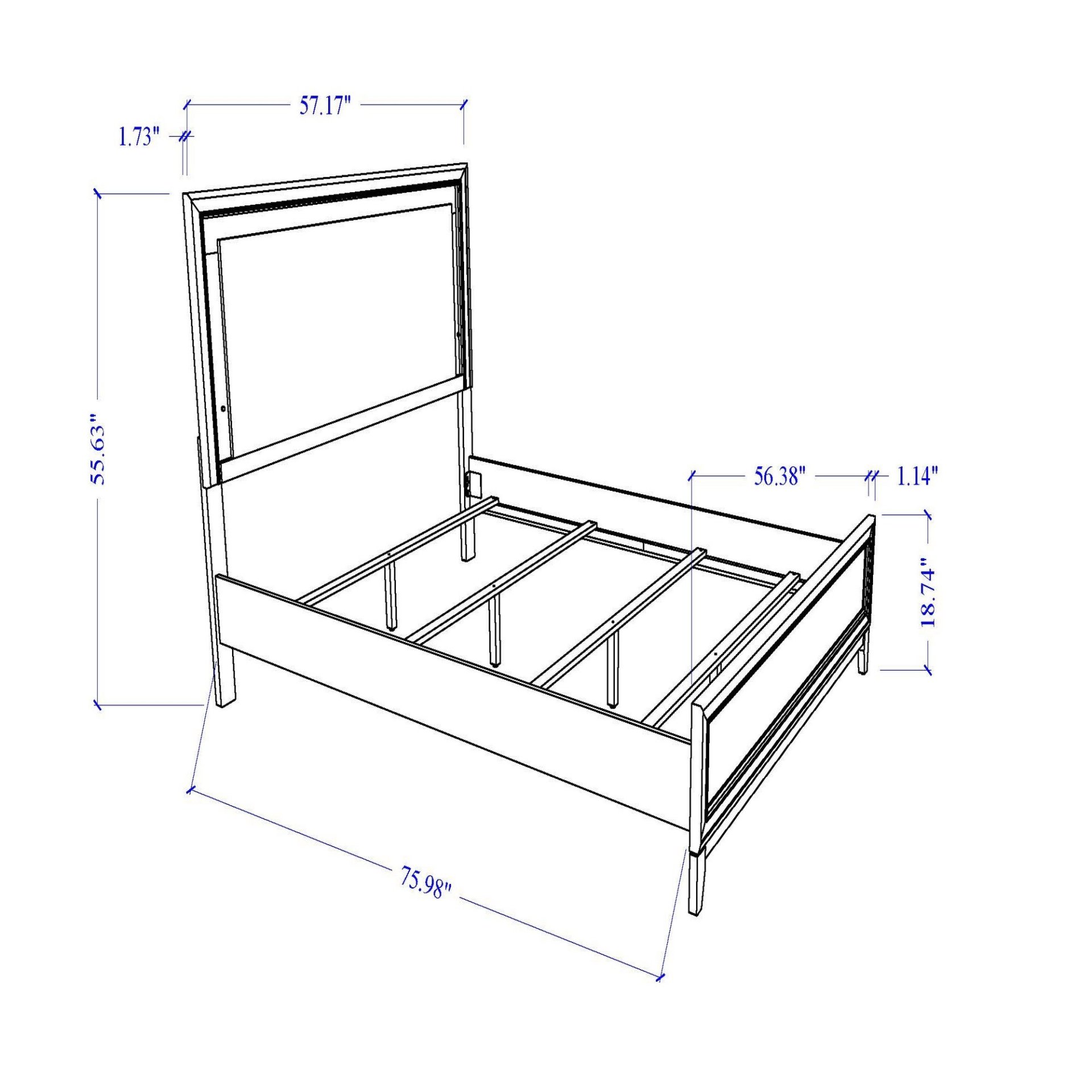 Almera - Full Bed - Glitter White - Image 3