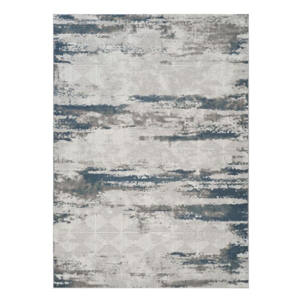 Geometrix - 2'7" X 9'10" Area Rug Runner Geometric 3D Effect - Ivory / Gray