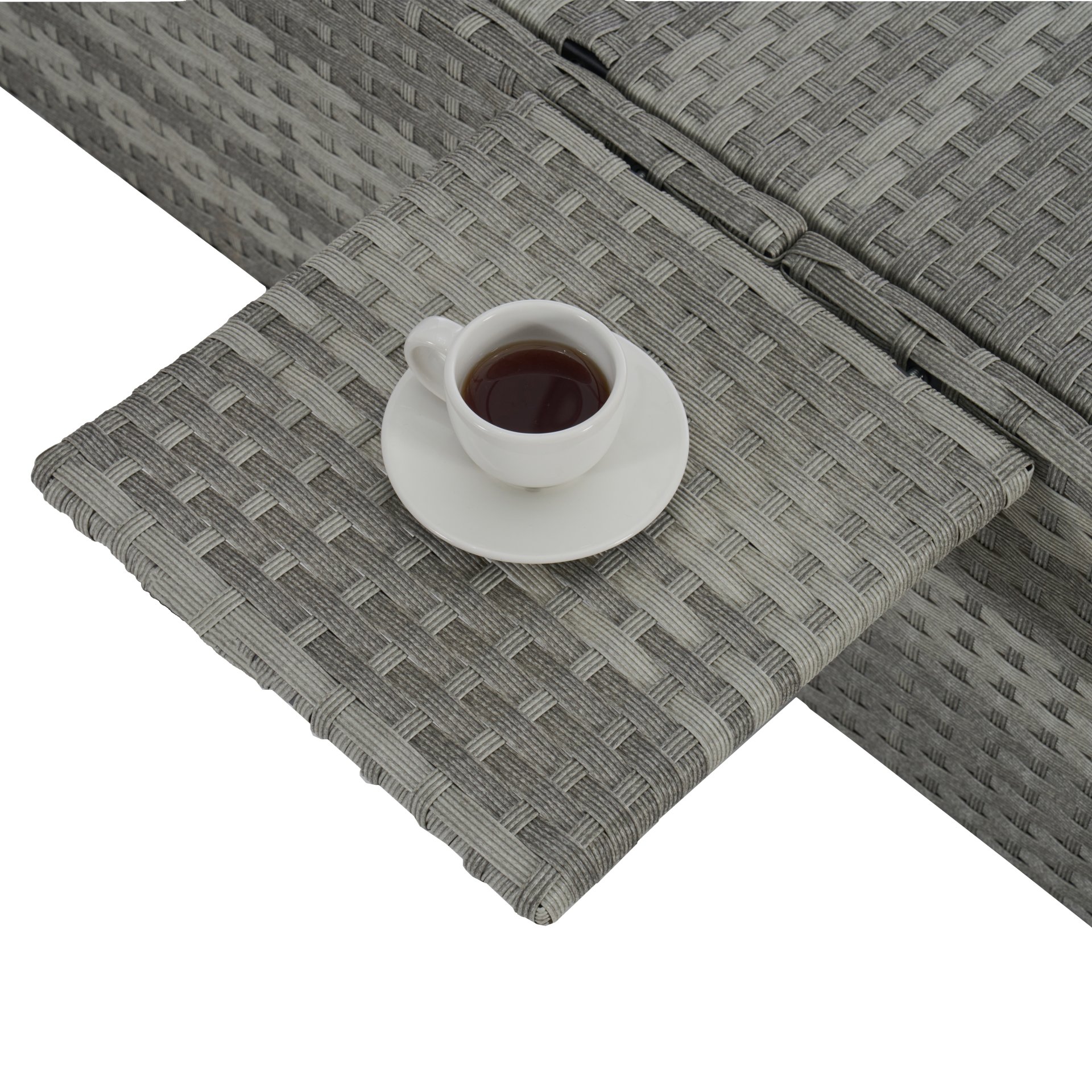 Outdoor Sofa Pe Rattan Furniture Deck Chair - Gray - Image 16