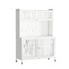 Contemporary Kitchen Pantry Cabinet With Glass Doors, Adjustable Shelves, Steel - Brushed Nickel - Image 17