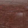 Connor - Round Coffee Table Pouf - Distressed Brown - Image 3
