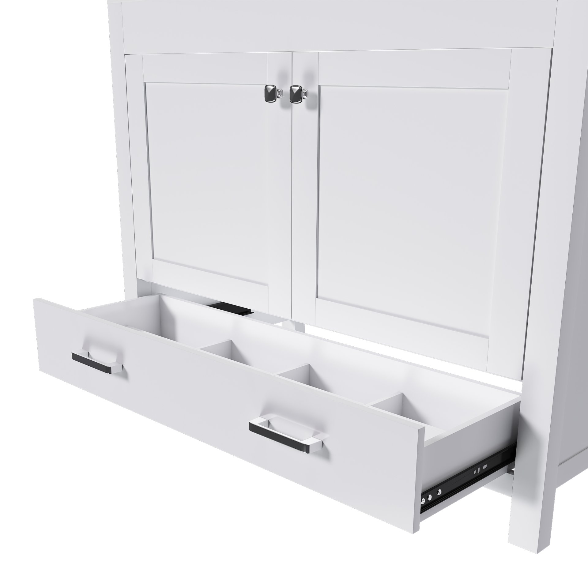 42" Bathroom Vanity Base With Doors And Drawer - White - Image 9