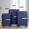 Hardshell Suitcase Double Spinner Wheels Pp Luggage Sets Lightweight Durable Suitcase With Tsa Lock, 3 Piece Set (20/24/28) - Navy - Image 2