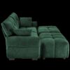 Cozy Plush 2 Seater Sofa Set With Ottomans And Throw Pillows, Ideal For Living Spaces - Green - Image 16