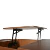 Lift Top Coffee Table With 360 Degree Marble Patterned Rotating Tray, Hidden Compartment, Partially Assembled Wooden Center Table, Modern Oval Lift Tabletop For Home Living Room - Brown - Image 16
