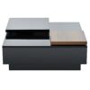 Movable Top Coffee Table, Modern Square Wood Coffee Table With High Gloss Finish, 4 Hidden Storage Drawers For Living Room - Black - Image 15