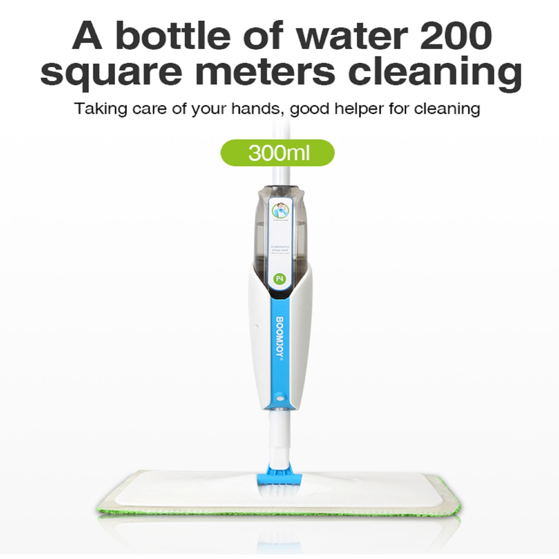 Superfine Fiber Washable Mat Spray Mop With 300Ml Reusable Bottle For Various Floors - Blue - Image 4