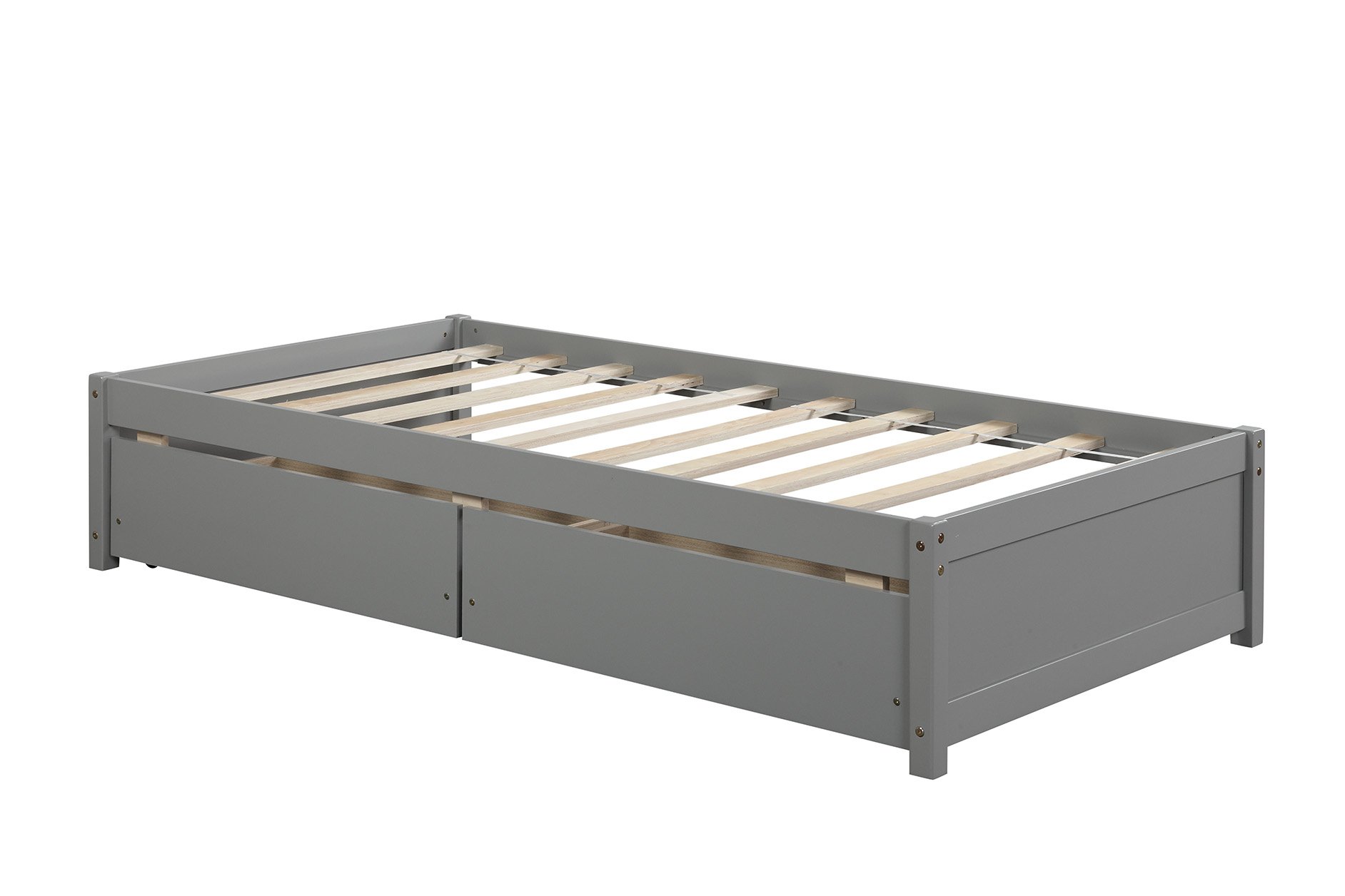 Twin Bed With 2 Drawers, No Box Spring Needed - Gray - Image 12