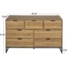 Modern 7 Drawer Dresser Cabinet - Walnut - Image 3