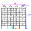 4 Pack Metal Garden Rustproof Trellis For Climbing Plants Outdoor Flower Support - Black - Image 3
