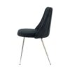 Modern Velvet Dining Chair With Chrome Metal Legs For Home And Office (Set of 4) - Black - Image 4