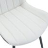 Modern Style Extended Seat Cushion Dining Chair Set, Splicing 4 Pieces - White / Black - Image 15