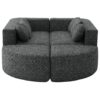Boneless - Couch Modular Sectional Sofa With Deep Seating, Curved Design - Black - Image 9