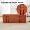 Compact Loveseat Sofa With Memory Foam & Steel Frame Convertible 2 In 1 Design - Orange - Image 5