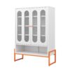 Modern Minimalist Double Door Shoe Cabinet With Adjustable Mesh Doors - White - Image 7