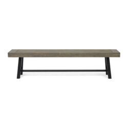 Outdoor Patio Bench - Gray / Rustic Metal