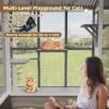 Large Walk In Outdoor Catio For Cats With Roof And 3 Access Doors - Gray - Image 5