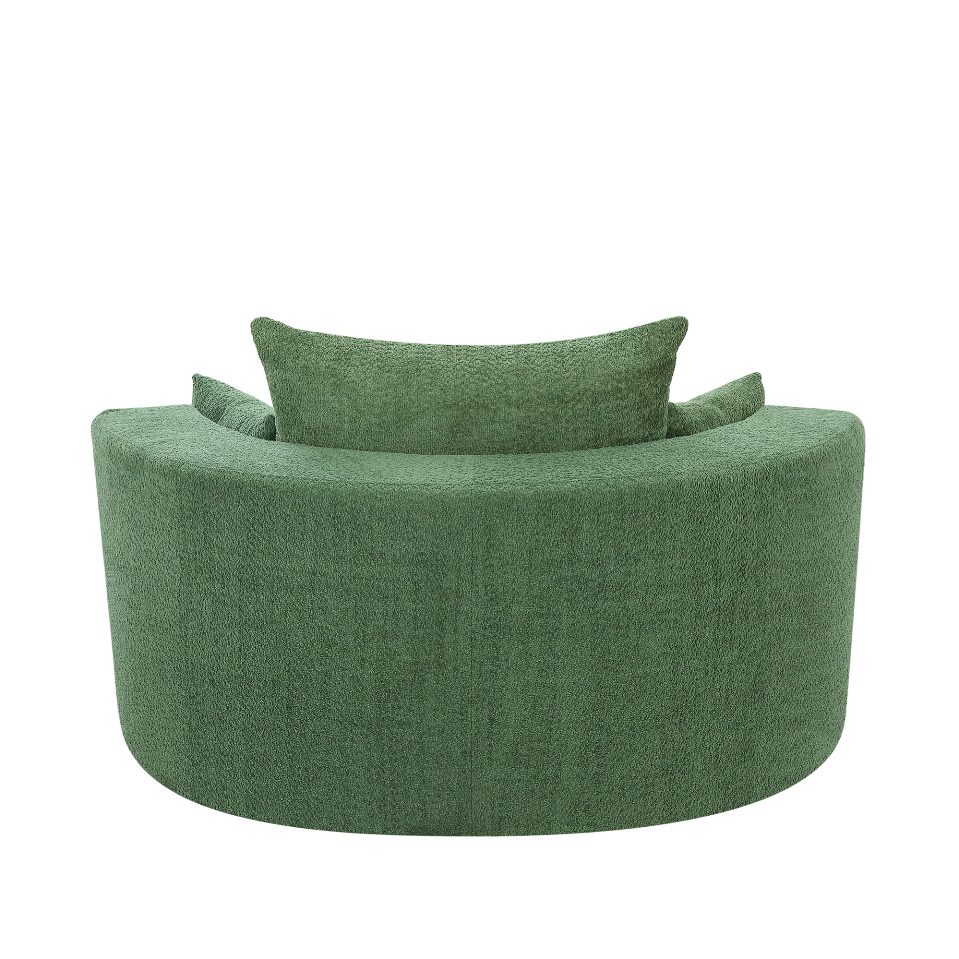 360° Swivel Chair Accent Barrel Chair Swivel Round Sofa Chair With 3 Removable Pillows For Living Room, Office And Hotel - Green - Image 20