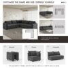 Modern Modular Sectional L Shaped Corner Couch Set With Wide Seat, Minimalist Style Oversized Comfy 5 Seat Sofa With Pillow - Gray - Image 8